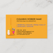 Orange Clearing Service Housekeeper Janitorial Visitenkarte (Vorderseite)