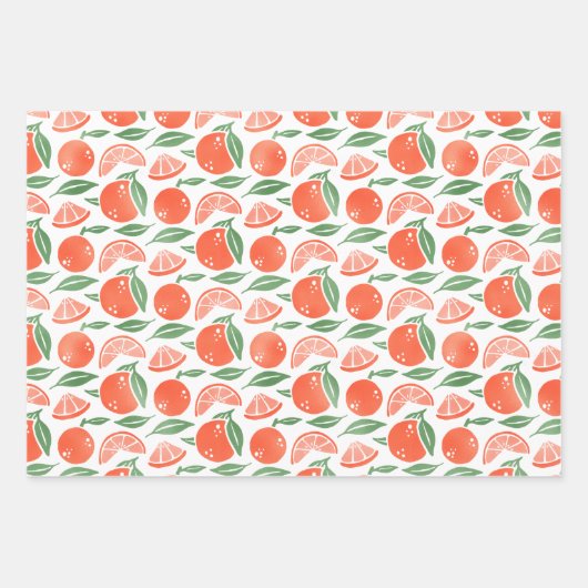 Orange Clementine Fruit Geschenkpapier Set (Vorderseite)