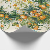 Orange Clementine-Kräne Blumenblätterung Geschenkpapier (Ecke)