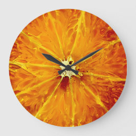 Orange Clock Große Wanduhr