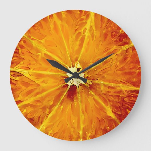 Orange Clock Große Wanduhr (Vorderseite)