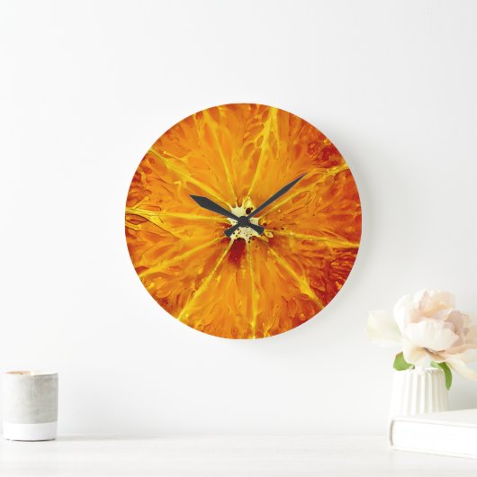Orange Clock Große Wanduhr (Zuhause)