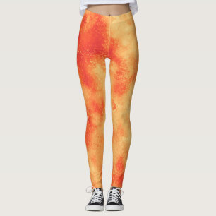 Orange Cloud Effect Leggings