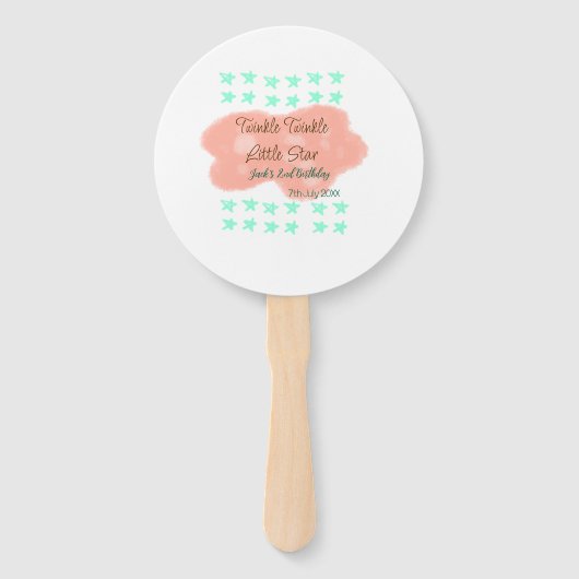 Orange clouds twinkle twinkle little stars green fächer (Vorderseite)