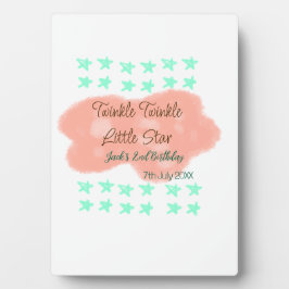 Orange clouds twinkle twinkle little stars green  fotoplatte