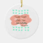Orange clouds twinkle twinkle little stars green  keramik ornament (Vorne)
