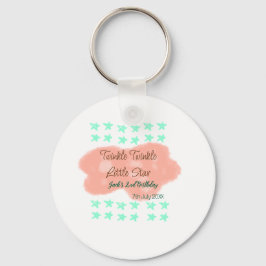 Orange clouds twinkle twinkle little stars green  schlüsselanhänger