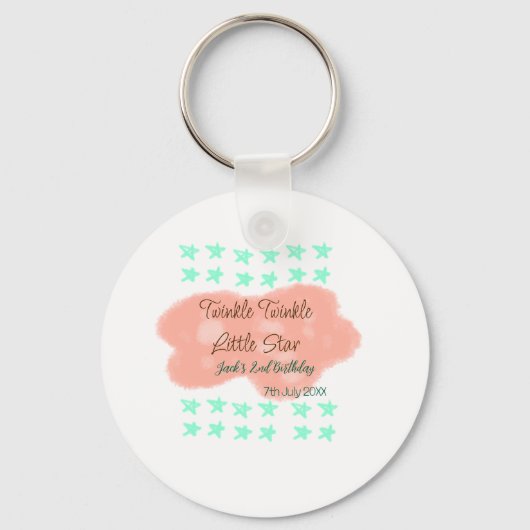 Orange clouds twinkle twinkle little stars green schlüsselanhänger (Vorderseite)