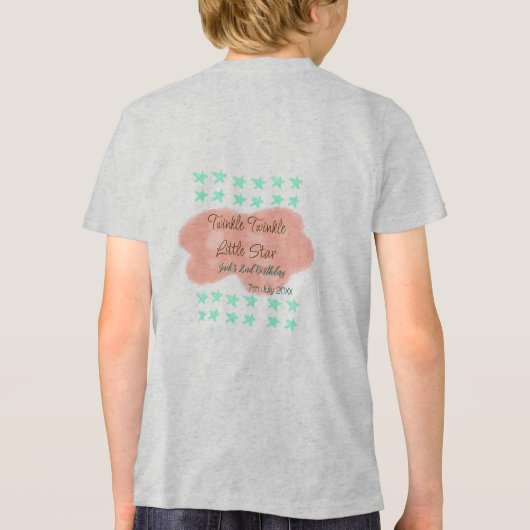 Orange clouds twinkle twinkle little stars green  Tri-Blend shirt (Rückseite)