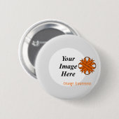 Orange Clover Ribbon Template by Kenneth Yoncich Button (Vorne & Hinten)