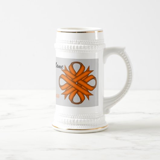 Orange Clover Ribbon Tmpl von Kenneth Yoncich Bierglas (Rechts)
