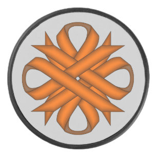 Orange Clover Ribbon von Kenneth Yoncich Eishockey Puck