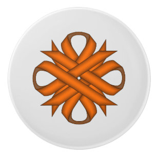 Orange Clover Ribbon von Kenneth Yoncich Keramikknauf