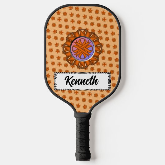 Orange Clover Ribbon von Kenneth Yoncich Pickleball Schläger (Vorderseite)