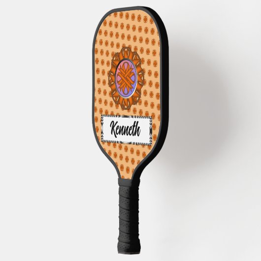 Orange Clover Ribbon von Kenneth Yoncich Pickleball Schläger (Links)