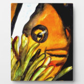 Orange Clown Aquarell Originale Malerei Fotoplatte (Vorderseite)