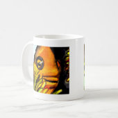 Orange Clown Aquarell Originale Malerei Kaffeetasse (Vorderseite Links)