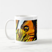 Orange Clown Aquarell Originale Malerei Kaffeetasse (Links)
