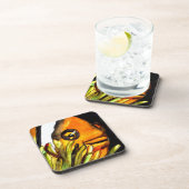 Orange Clown Aquarell Originale Malerei Untersetzer (Rechte Seite)