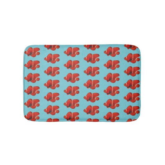 Orange Clownfish Muster Badematte (Vorderseite)
