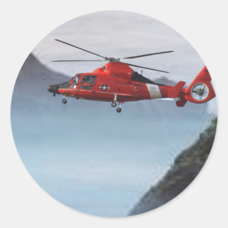 Orange Coast Guard Hubschrauber Runder Aufkleber