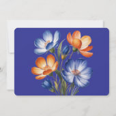 Orange & Cobalt Blue Floral Rehearsal Dinner Einladung (Rückseite)