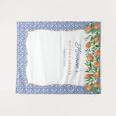 Orange Cobalt Blue Polterabend Foto Hintergrund Wandteppich (Vorderseite (Horizontal))