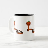 Orange Cobra Zweifarbige Tasse (Vorderseite Links)