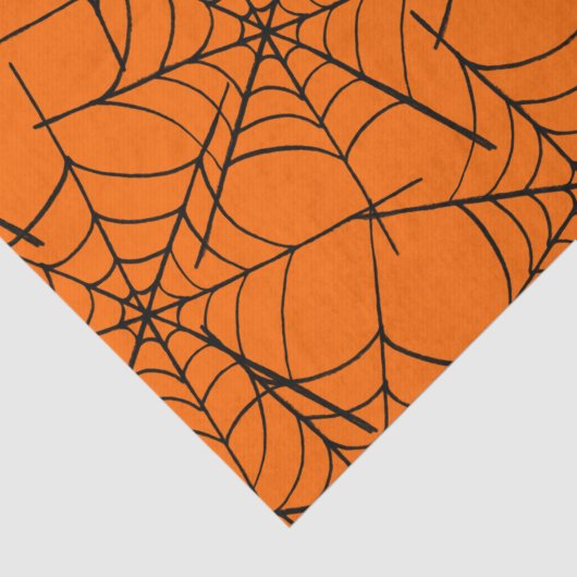 Orange Cobweb Halloween Seidenpapier (Detail)
