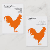 Orange Cockerel - Schwarz auf Weiß Visitenkarte (Vorne/Hinten)
