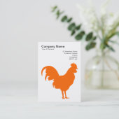 Orange Cockerel - Schwarz auf Weiß Visitenkarte (Stehend Vorderseite)