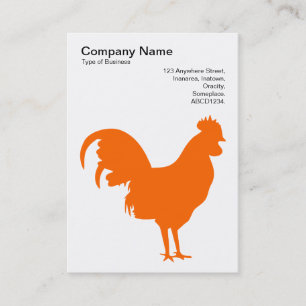 Orange Cockerel - Schwarz auf Weiß Visitenkarte