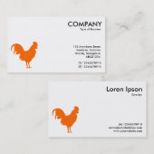 Orange Cockerel Symbol - Weiß Visitenkarte (Vorne/Hinten)