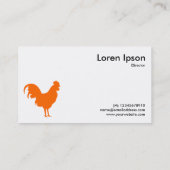 Orange Cockerel Symbol - Weiß Visitenkarte (Rückseite)