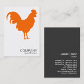 Orange Cockerel - Weiß Visitenkarte (Vorne/Hinten)