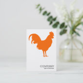 Orange Cockerel - Weiß Visitenkarte (Stehend Vorderseite)