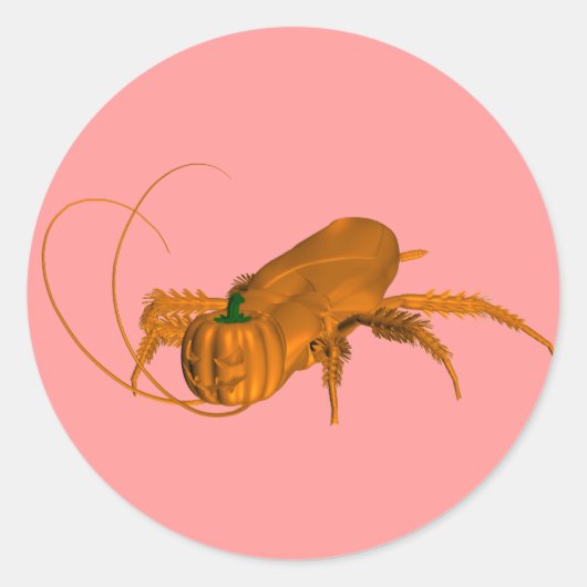 Orange Cockroach Runder Aufkleber (Vorderseite)