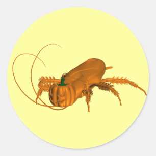 Orange Cockroach Runder Aufkleber