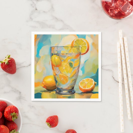 Orange Cocktail AI Art Serviette (Beispiel)