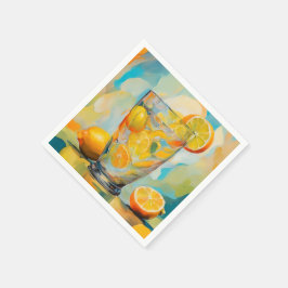 Orange Cocktail AI Art Serviette