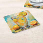 Orange Cocktail AI Art Untersetzer (angewinkelt)