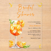 Orange Cocktail Drink Aperol Spritz Bridal Shower  Acryleinladungen (Vorderseite)