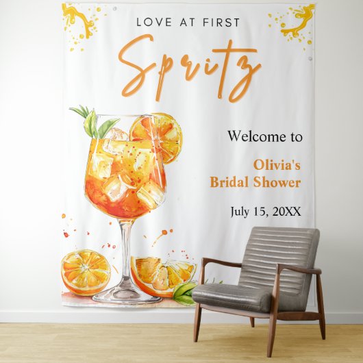 Orange Cocktail Liebeshochzeitssprudel Junggeselli Wandteppich (Beispiel)