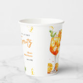 Orange Cocktail Love at First Spritz Brautparty Pappbecher (Links)