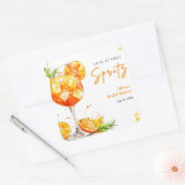 Orange Cocktail Love at First Spritz Brautparty Quadratischer Aufkleber (Umschlag)