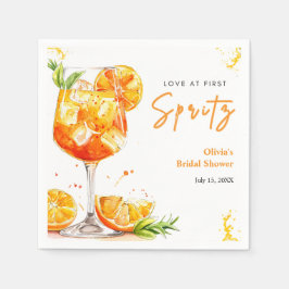 Orange Cocktail Love at First Spritz Brautparty Serviette