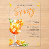 Orange Cocktail Love at First Spritz Bridal Shower Acryleinladungen (Vorderseite)