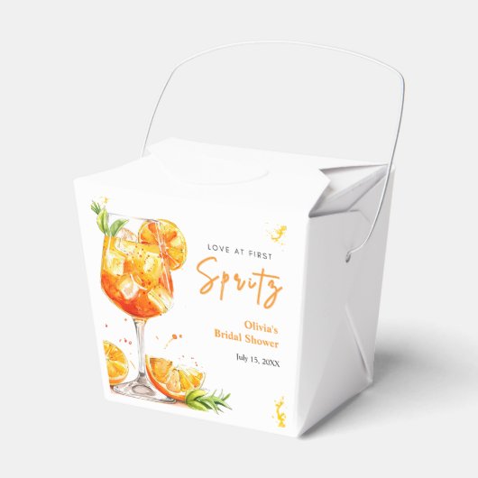 Orange Cocktail Love at First Spritz Bridal Shower Geschenkschachtel (Vorderseite)