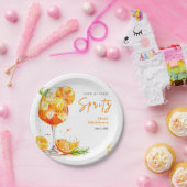 Orange Cocktail Love at First Spritz Bridal Shower Pappteller (Party)