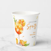 Orange Cocktail Love at First Spritz Junggesellinn Pappbecher (Rückseite)